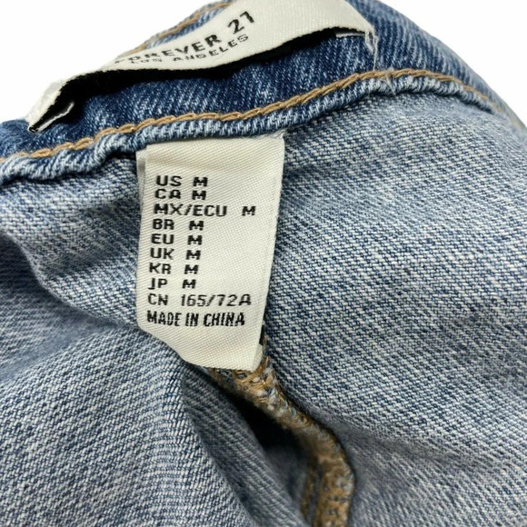 Forever 21 Skirt Women's Sz M A-Line Button Fly Jean Mini Pocket Denim Blue - Picture 9 of 9